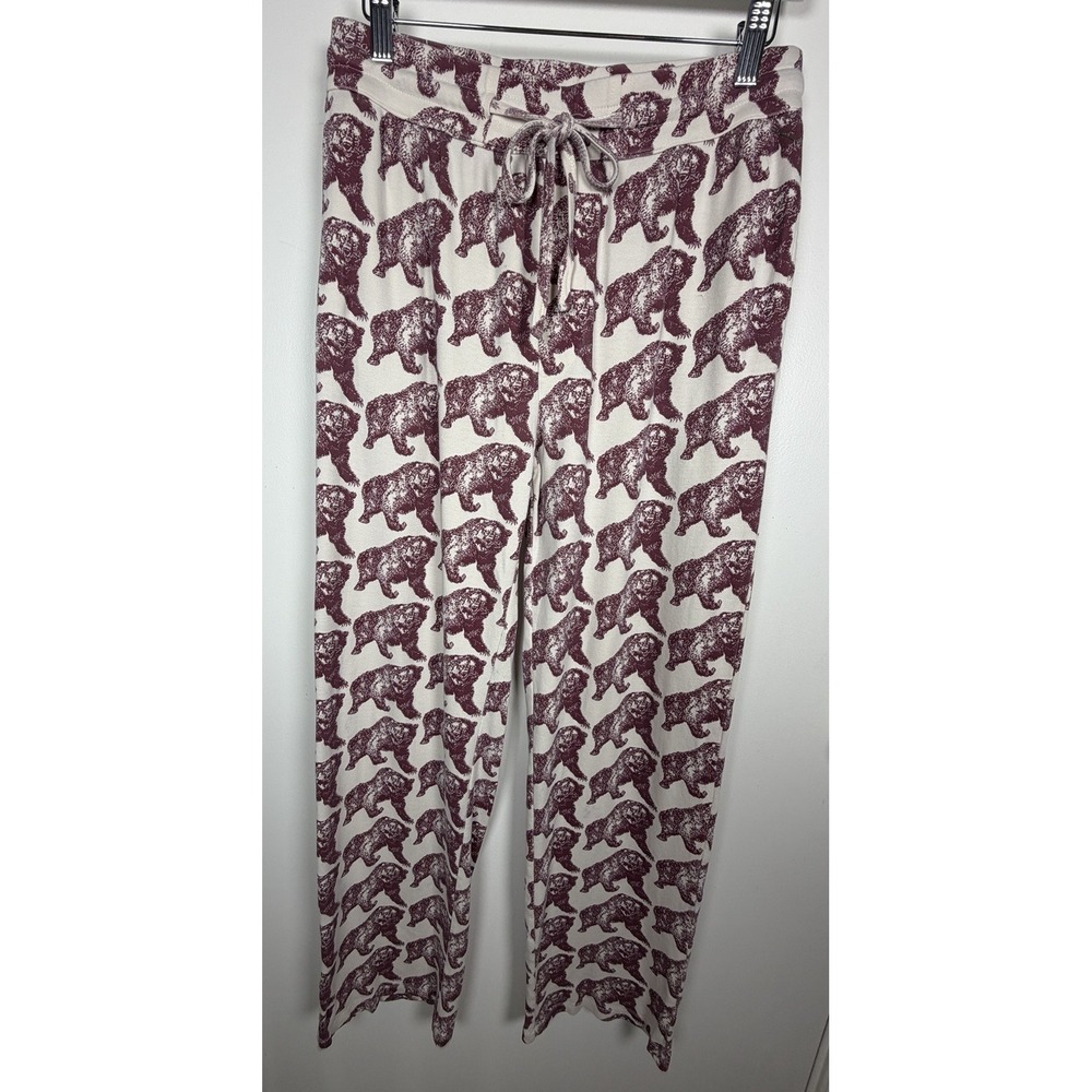 Kate Quinn Sz Small Novelty Print Bears Organic Cotton Pajama Comfy Lounge Pants